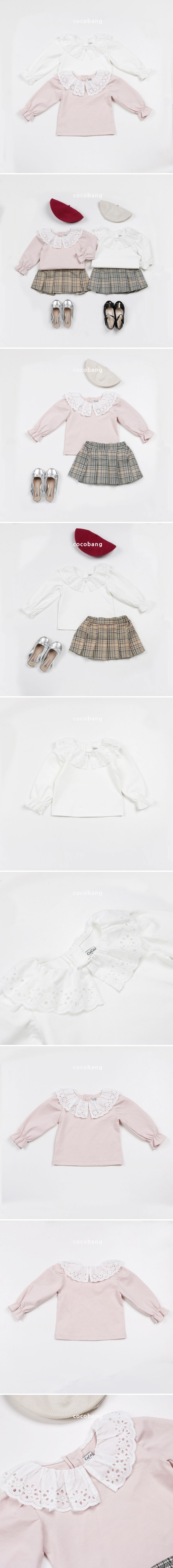 Cocobang - Korean Baby Fashion - #babyfashion - Lace Collar Tee