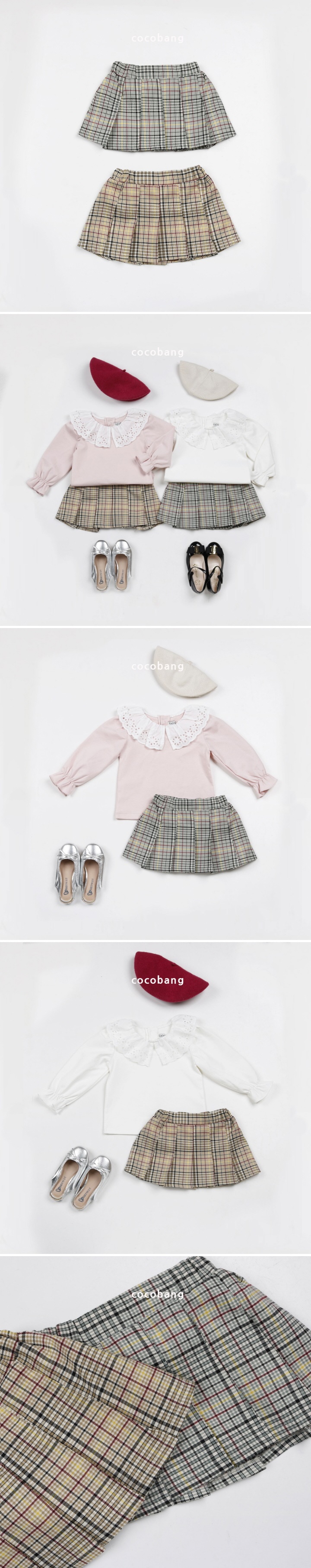 Cocobang - Korean Baby Fashion - #babyoutfit - Honey Check Skirt