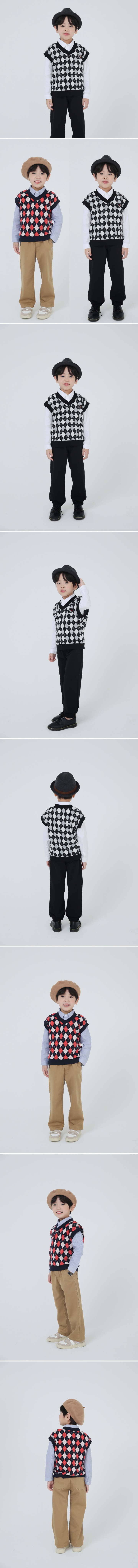 Cocobang - Korean Baby Fashion - #onlinebabyshop - Argyle Vest