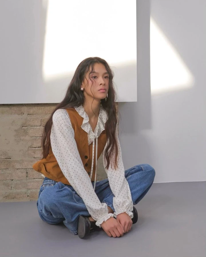 Dailyjud - Korean Women Fashion - #momslook - Dot Ruffle Blouse - 2