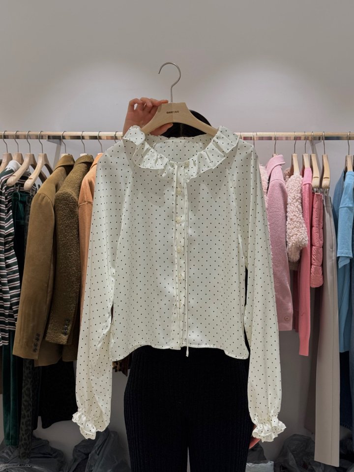 Dailyjud - Korean Women Fashion - #momslook - Dot Ruffle Blouse - 8