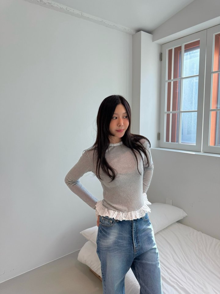 Dailyjud - Korean Women Fashion - #momslook - Plain Lace Combie Tee - 9