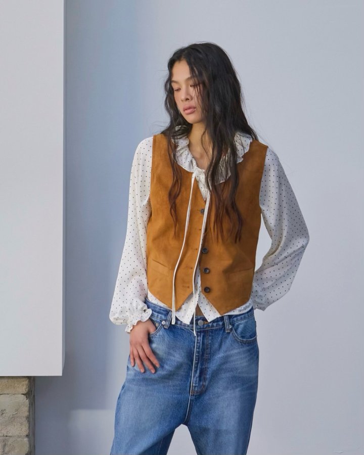 Dailyjud - Korean Women Fashion - #womensfashion - Dot Ruffle Blouse - 3