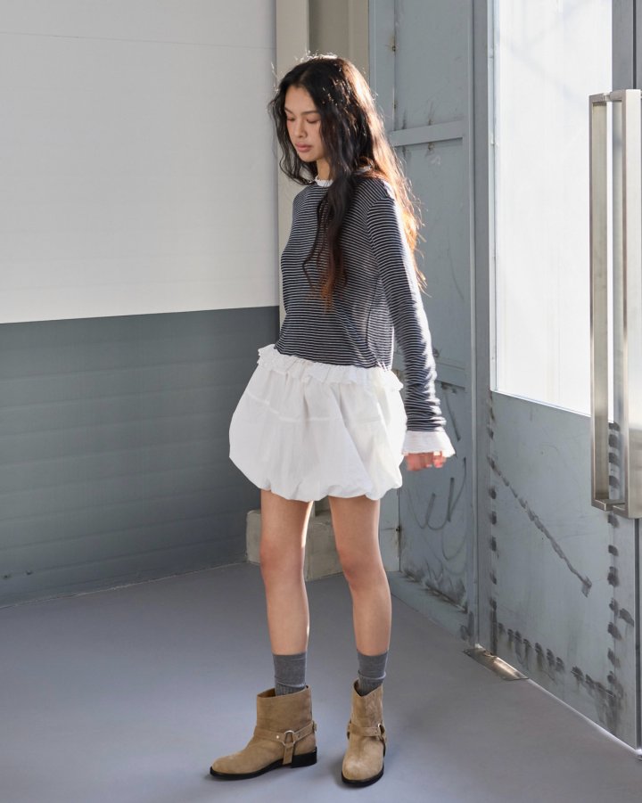 Dailyjud - Korean Women Fashion - #womensfashion - Plain Lace Combie Tee - 2