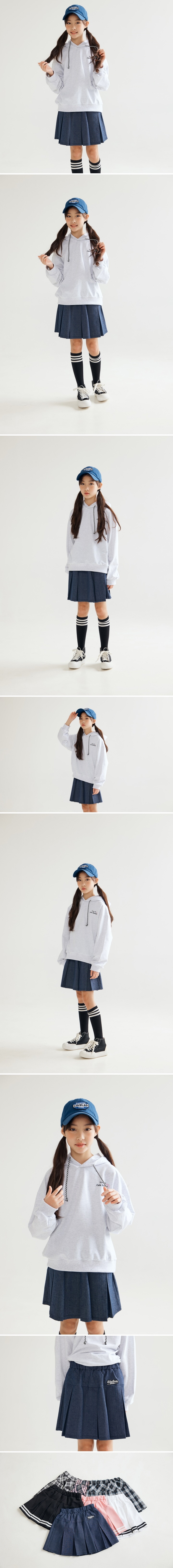 Dawon - Korean Children Fashion - #littlefashionista - Denim Pleated Skirt