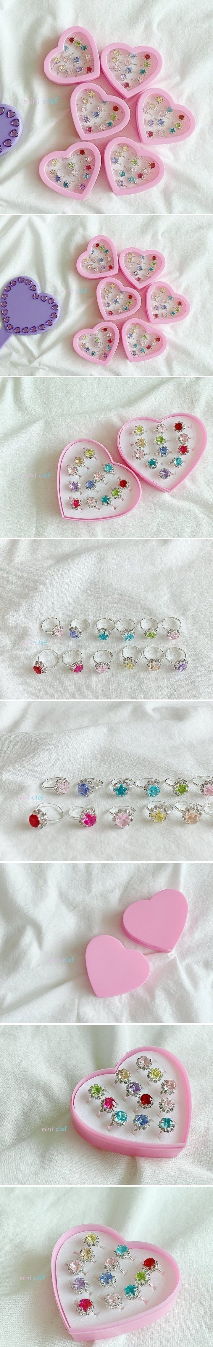 Dominico - Korean Children Fashion - #Kfashion4kids - Sparkling Ring Set (set of 12)