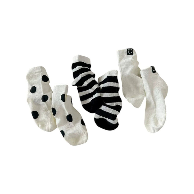 Dudie - Korean Children Fashion - #Kfashion4kids - Dorrance Socks (set of 5) - 5