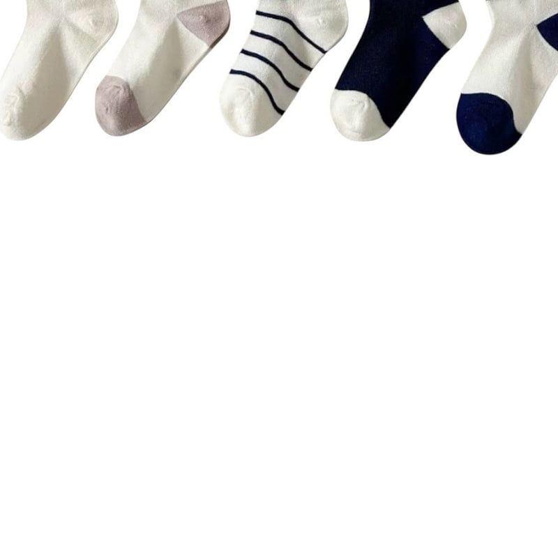 Dudie - Korean Children Fashion - #kidzfashiontrend - Dot Run Socks (set of 5) - 4