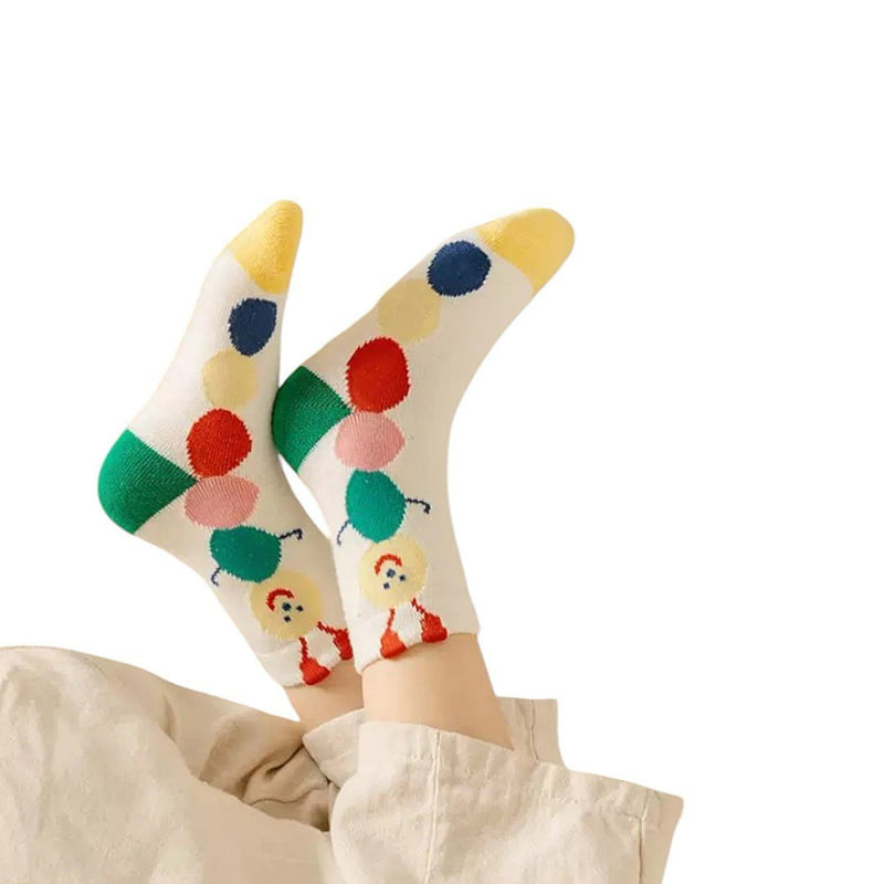Dudie - Korean Children Fashion - #Kfashion4kids - Sun Color Socks (set of 5) - 10