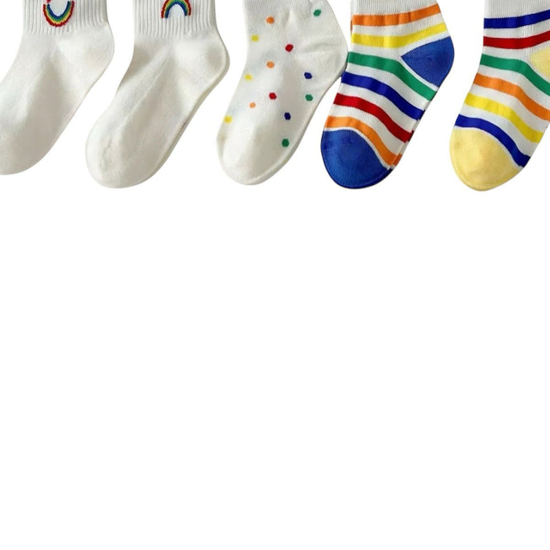 Dudie - Korean Children Fashion - #kidzfashiontrend - Culps Socks (set of 5) - 4