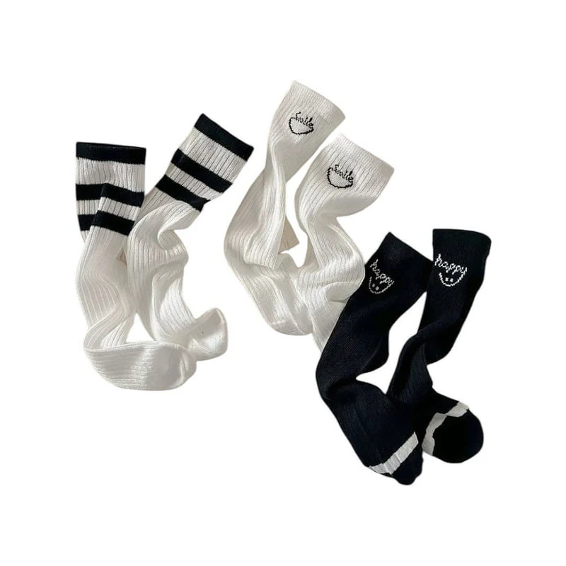 Dudie - Korean Children Fashion - #Kfashion4kids - Haddon Socks (set of 3) - 2