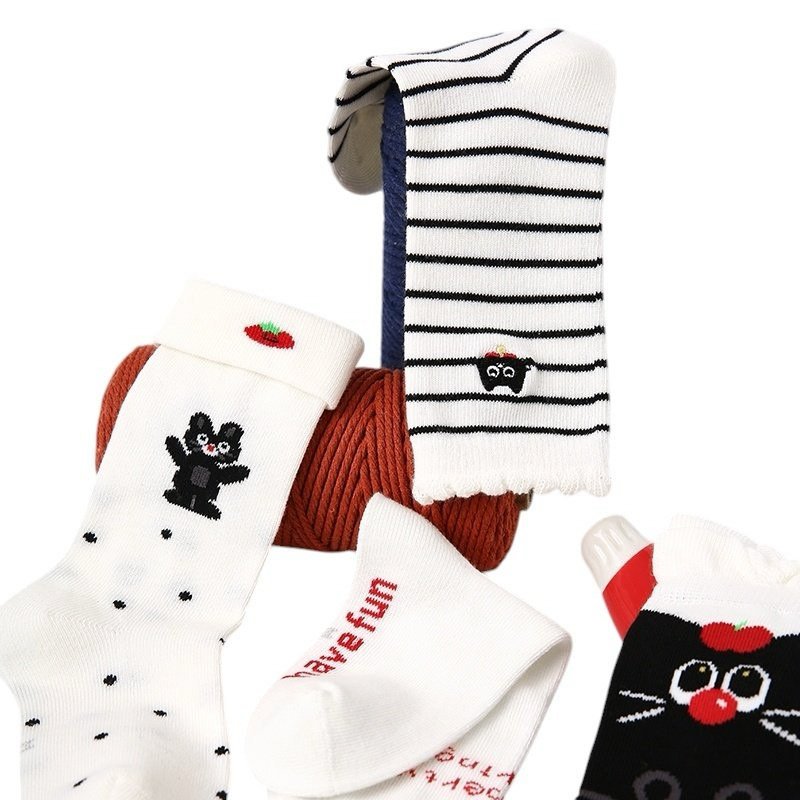 Dudie - Korean Children Fashion - #childofig - Black Cat Socks - 11