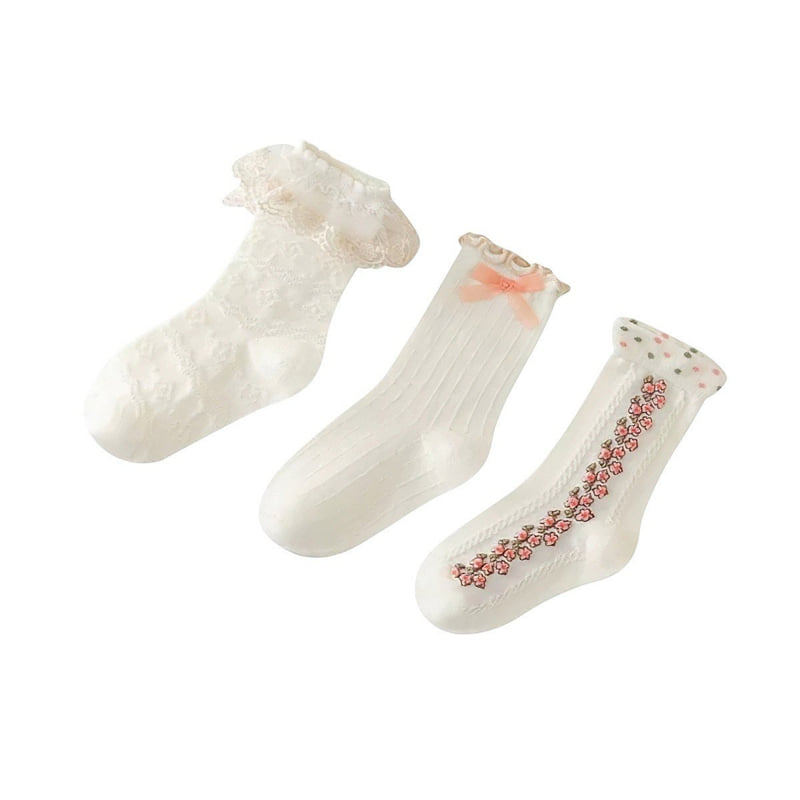 Dudie - Korean Children Fashion - #childofig - Prince Rose Socks (set of 3) - 5