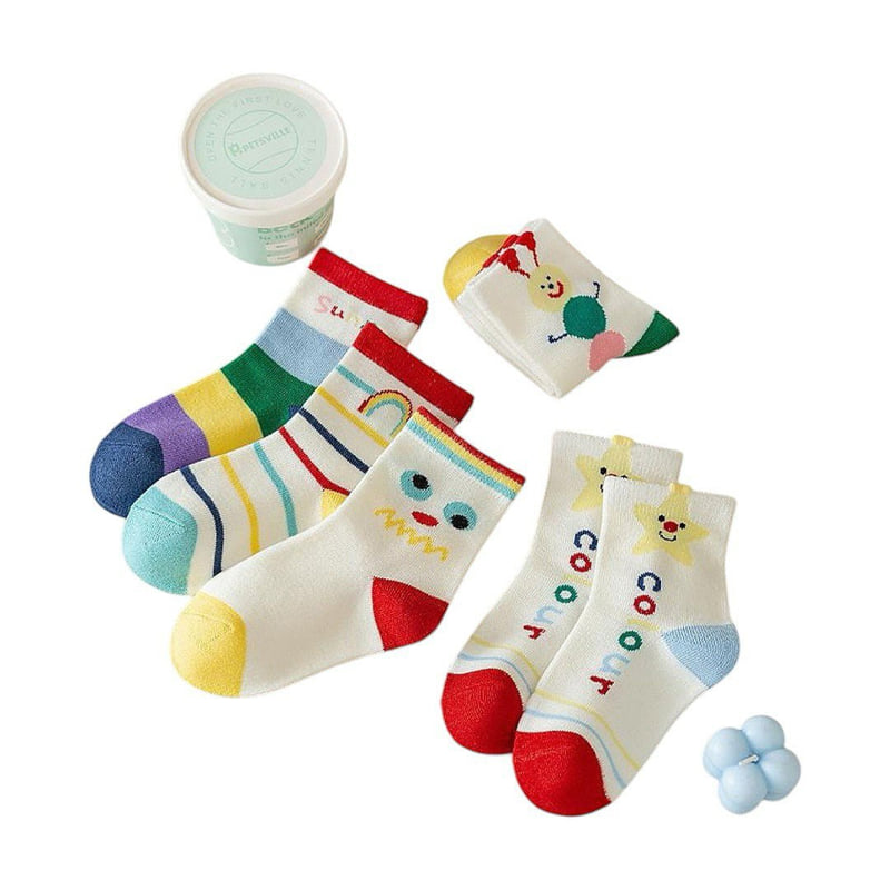Dudie - Korean Children Fashion - #childofig - Sun Color Socks (set of 5) - 2