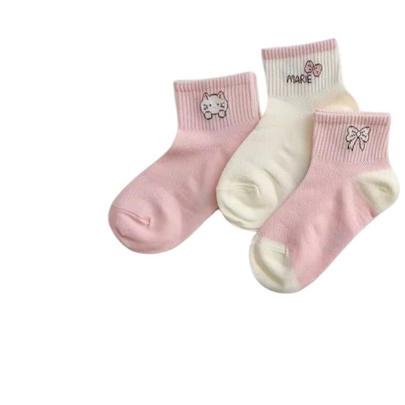Dudie - Korean Children Fashion - #childofig - Pinkat Socks (set of 5) - 6