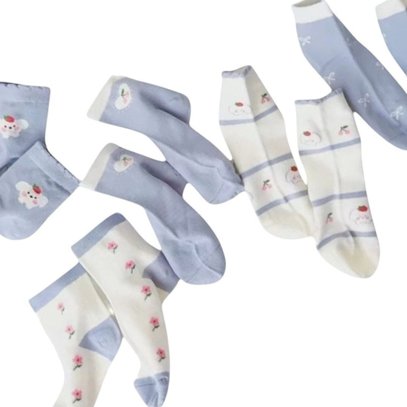 Dudie - Korean Children Fashion - #childofig - Momiro Socks (set of 5) - 2