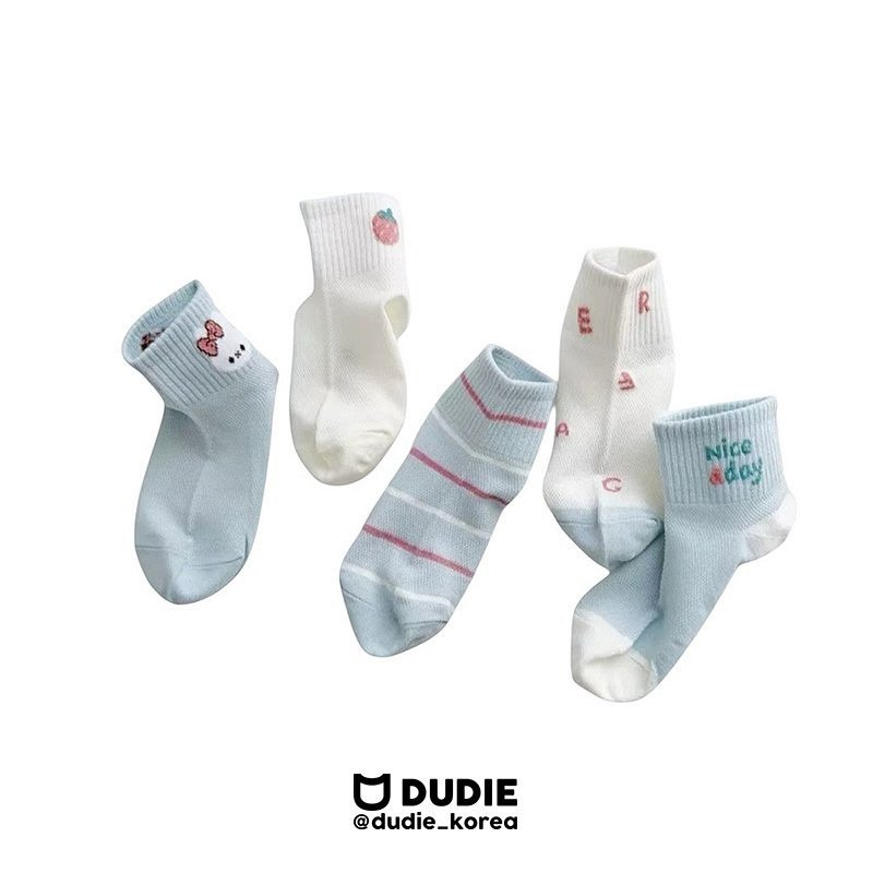 Dudie - Korean Children Fashion - #childofig - Lurae Socks (set of 5)