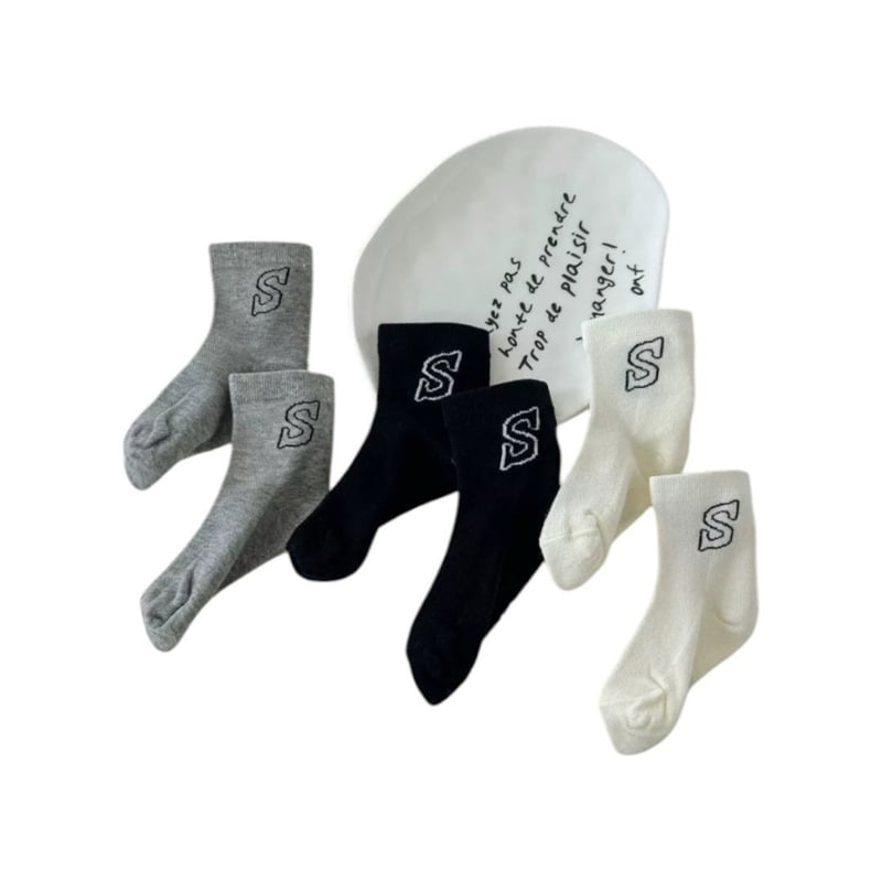 Dudie - Korean Children Fashion - #childofig - Cilav Socks (set of 5) - 12
