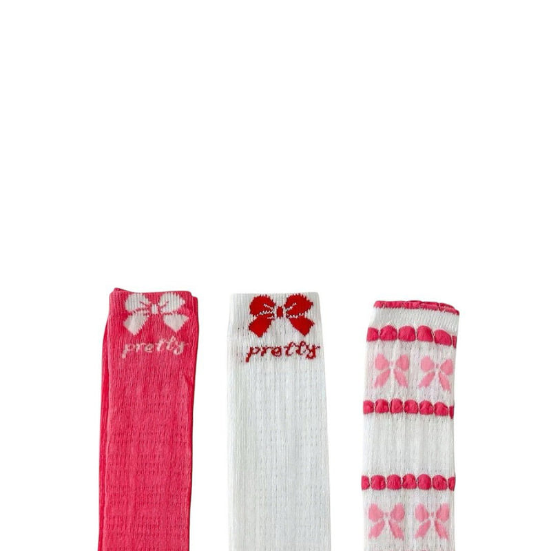 Dudie - Korean Children Fashion - #childrensboutique - Pingbone Socks (set of 3) - 5
