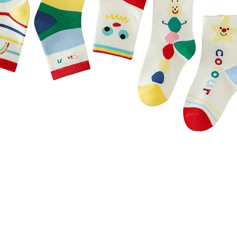 Dudie - Korean Children Fashion - #childrensboutique - Sun Color Socks (set of 5) - 3