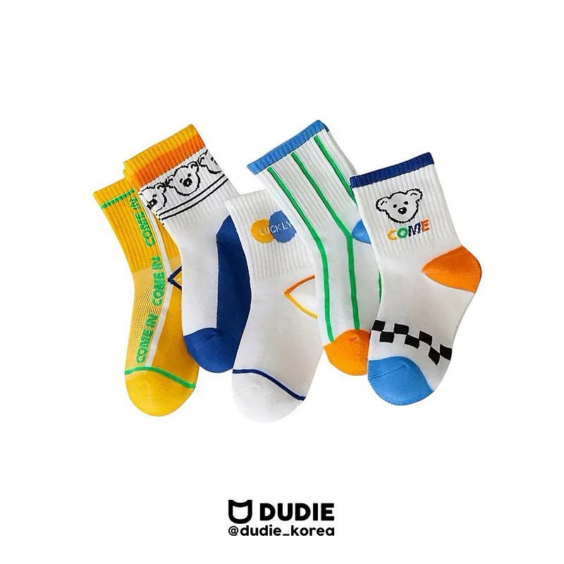 Dudie - Korean Children Fashion - #childrensboutique - Komi Socks (set of 5)