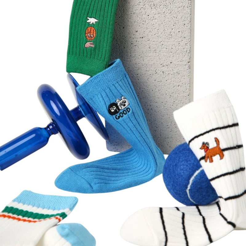 Dudie - Korean Children Fashion - #designkidswear - Green Good Socks - 5