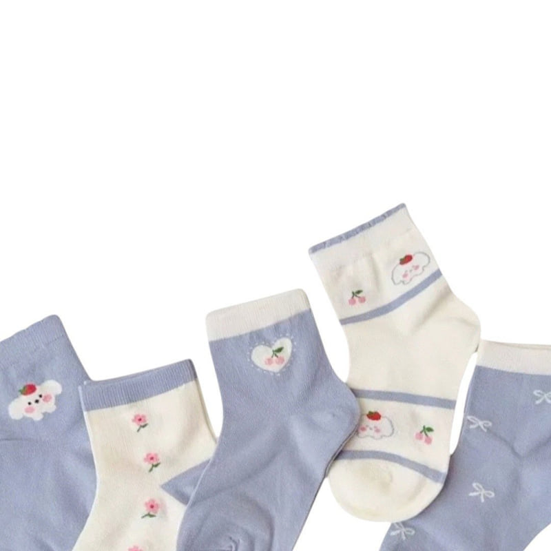 Dudie - Korean Children Fashion - #designkidswear - Momiro Socks (set of 5) - 5