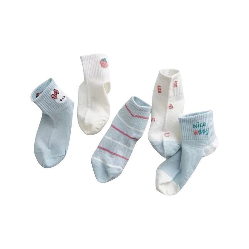 Dudie - Korean Children Fashion - #childrensboutique - Lurae Socks (set of 5) - 4