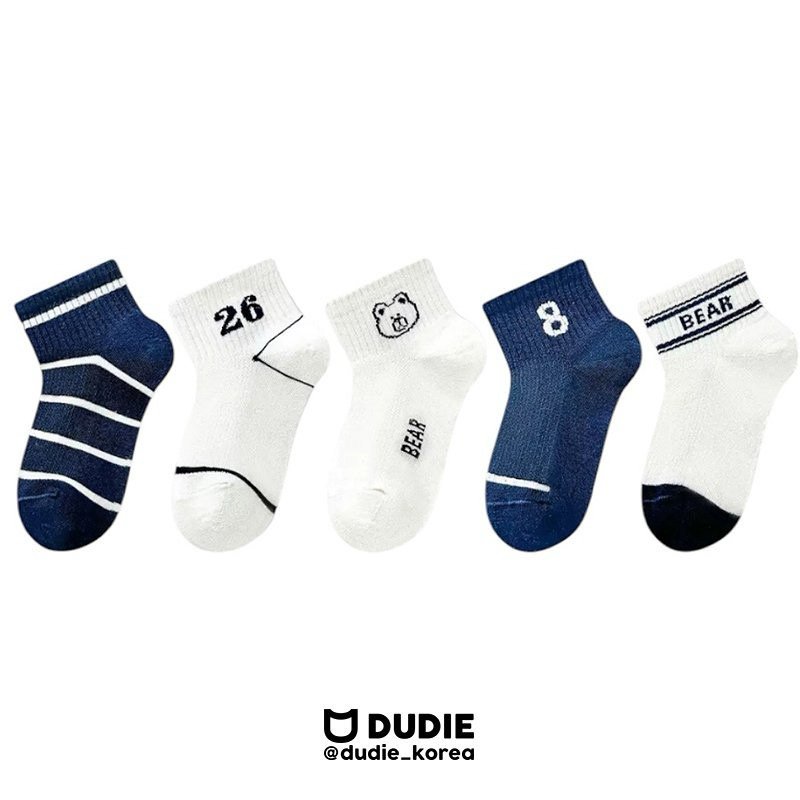 Dudie - Korean Children Fashion - #designkidswear - Arm Bear Socks (set of 5)