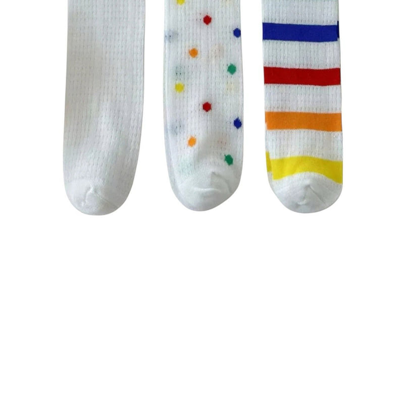 Dudie - Korean Children Fashion - #discoveringself - Rainbow Socks (set of 3) - 3