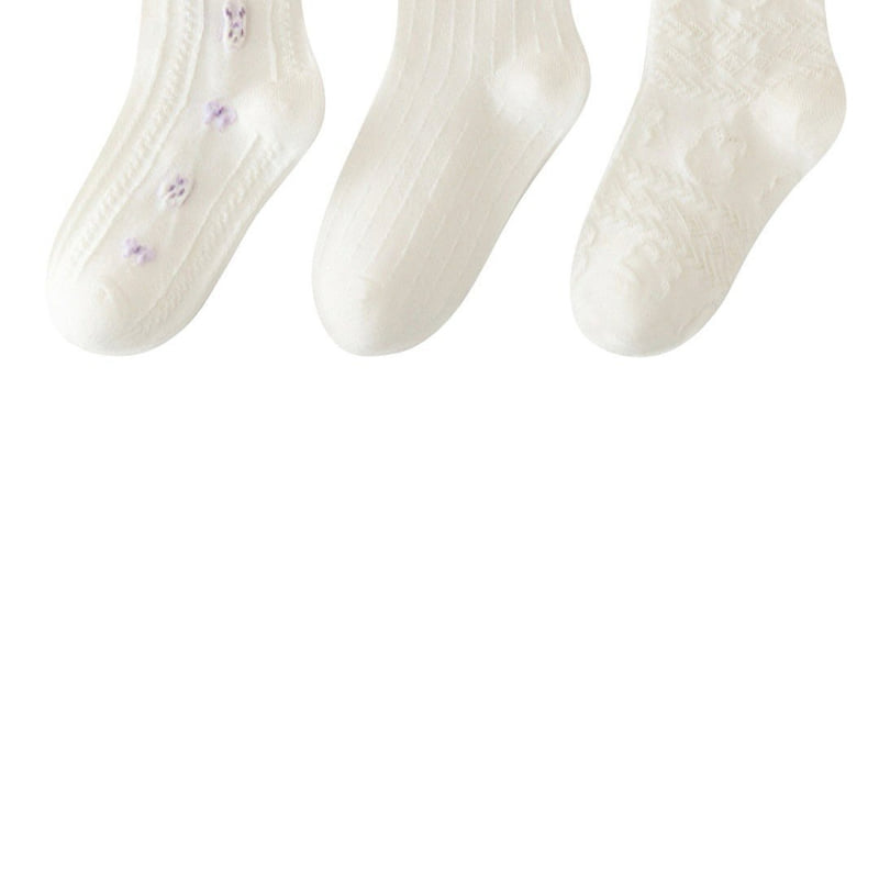 Dudie - Korean Children Fashion - #discoveringself - Purple Socks (set of 3) - 2