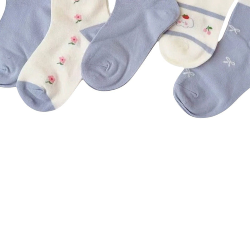Dudie - Korean Children Fashion - #discoveringself - Momiro Socks (set of 5) - 6