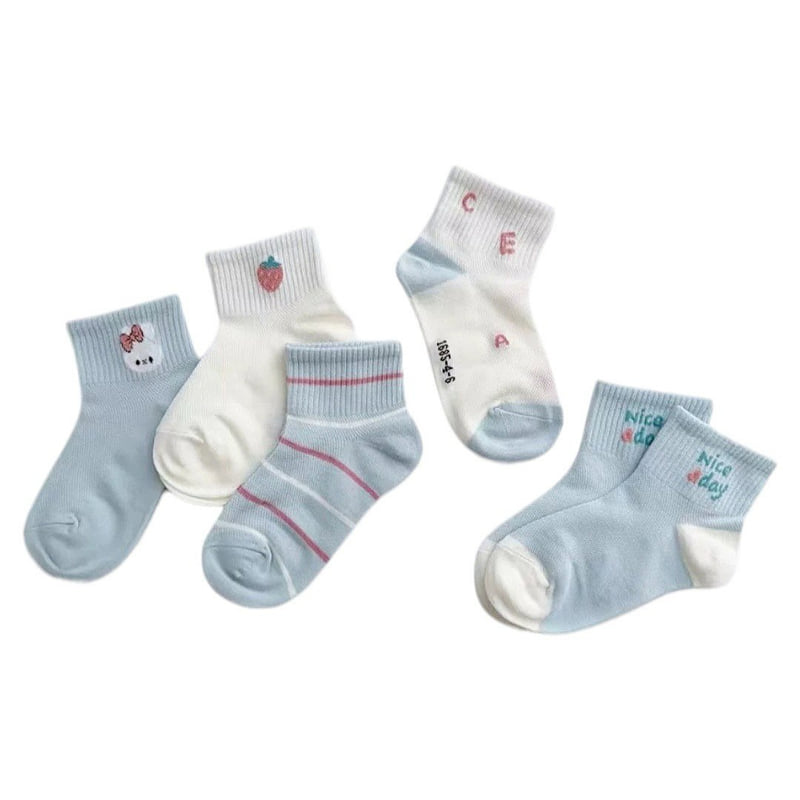 Dudie - Korean Children Fashion - #discoveringself - Lurae Socks (set of 5) - 5