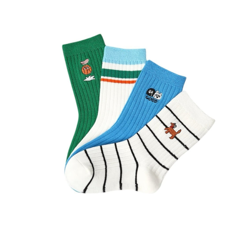 Dudie - Korean Children Fashion - #fashionkids - Green Good Socks - 7