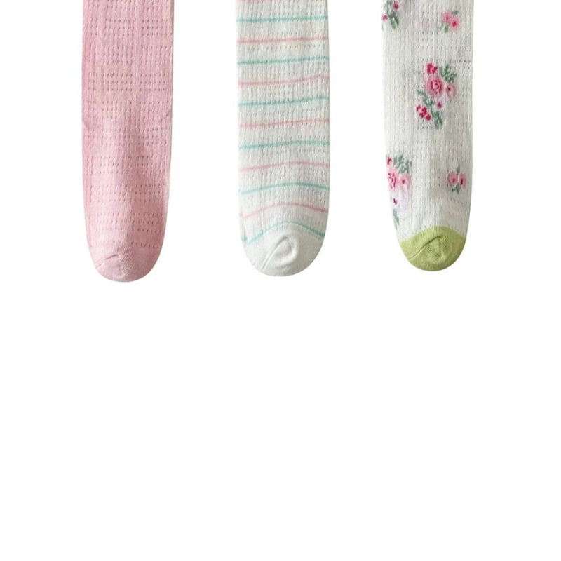 Dudie - Korean Children Fashion - #fashionkids - Rabbit Rose Socks (set of 3) - 2
