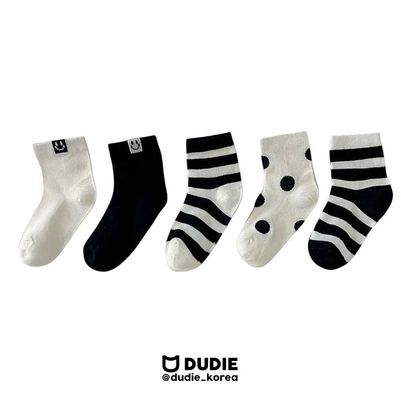 Dudie - Korean Children Fashion - #fashionkids - Dorrance Socks (set of 5)