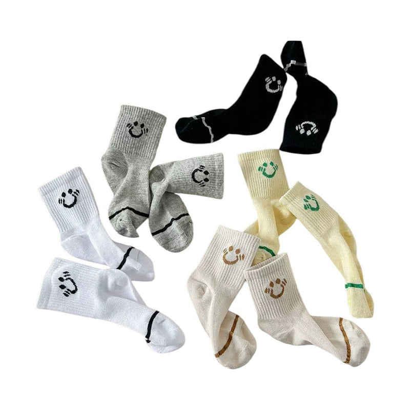 Dudie - Korean Children Fashion - #fashionkids - Shy Socks (set of 5) - 11