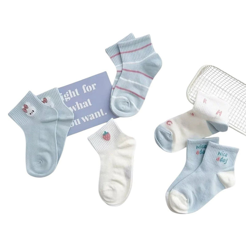 Dudie - Korean Children Fashion - #fashionkids - Lurae Socks (set of 5) - 6
