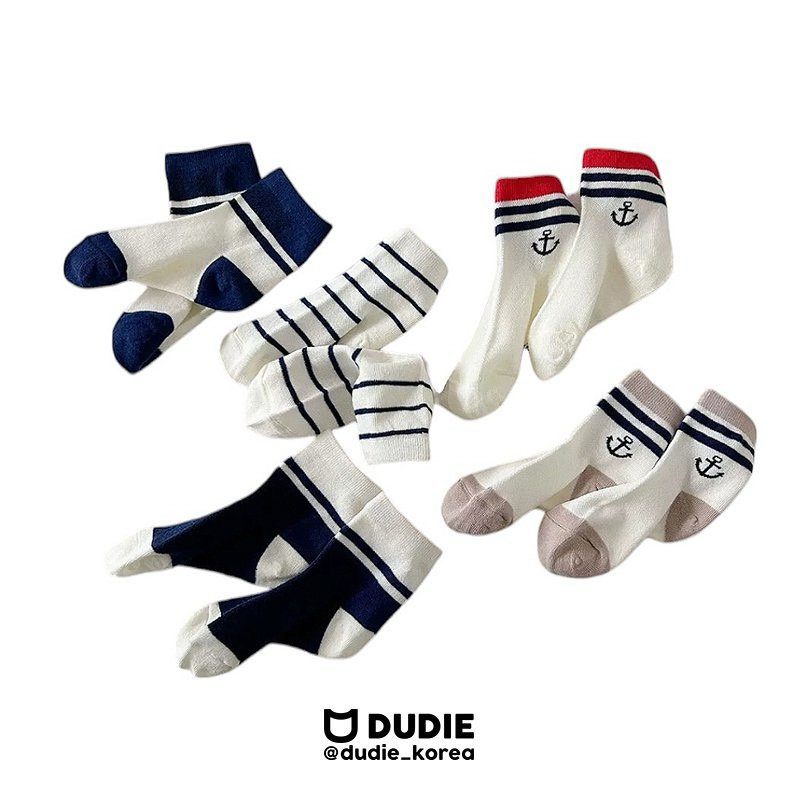Dudie - Korean Children Fashion - #kidsshorts - Dot Run Socks (set of 5)
