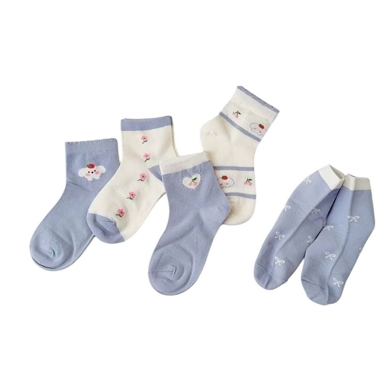Dudie - Korean Children Fashion - #kidsshorts - Momiro Socks (set of 5) - 8