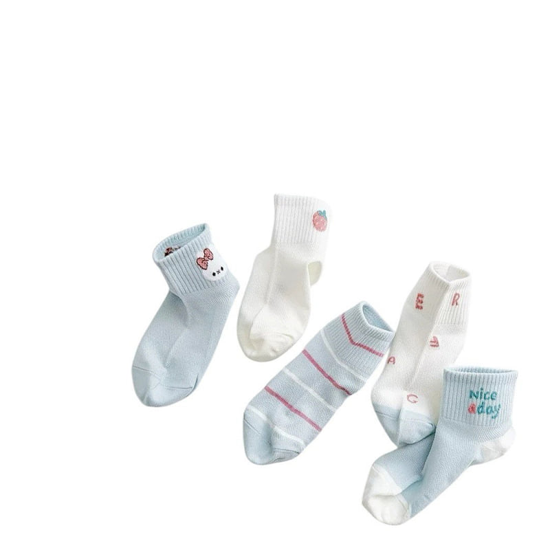 Dudie - Korean Children Fashion - #kidsshorts - Lurae Socks (set of 5) - 7
