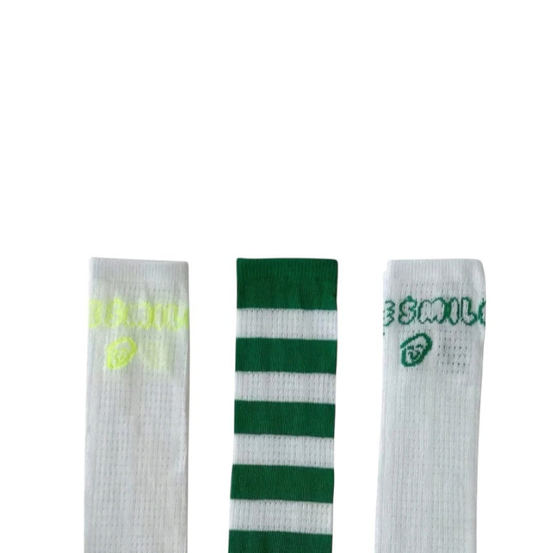 Dudie - Korean Children Fashion - #kidsstore - Green Mile Socks (set of 3) - 5
