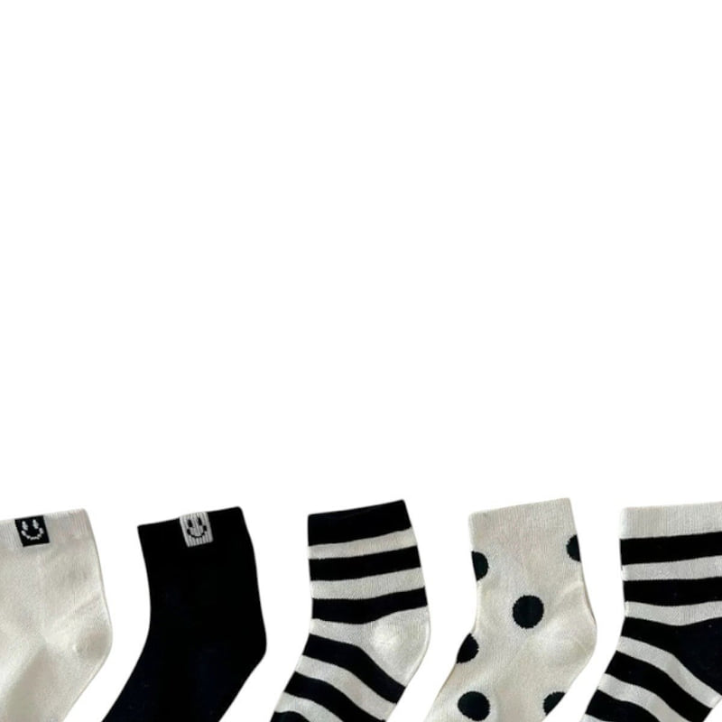 Dudie - Korean Children Fashion - #kidsstore - Dorrance Socks (set of 5) - 3