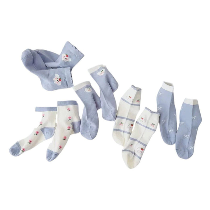Dudie - Korean Children Fashion - #kidsstore - Momiro Socks (set of 5) - 9