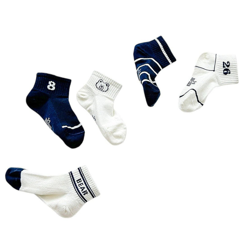 Dudie - Korean Children Fashion - #kidsstore - Arm Bear Socks (set of 5) - 5