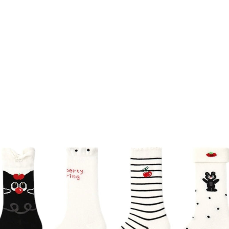 Dudie - Korean Children Fashion - #kidzfashiontrend - Black Cat Socks - 2