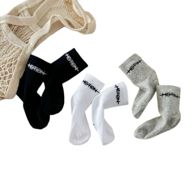 Dudie - Korean Children Fashion - #kidzfashiontrend - Motion Socks (set of 5) - 8