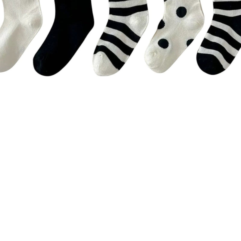Dudie - Korean Children Fashion - #kidsstore - Dorrance Socks (set of 5) - 4