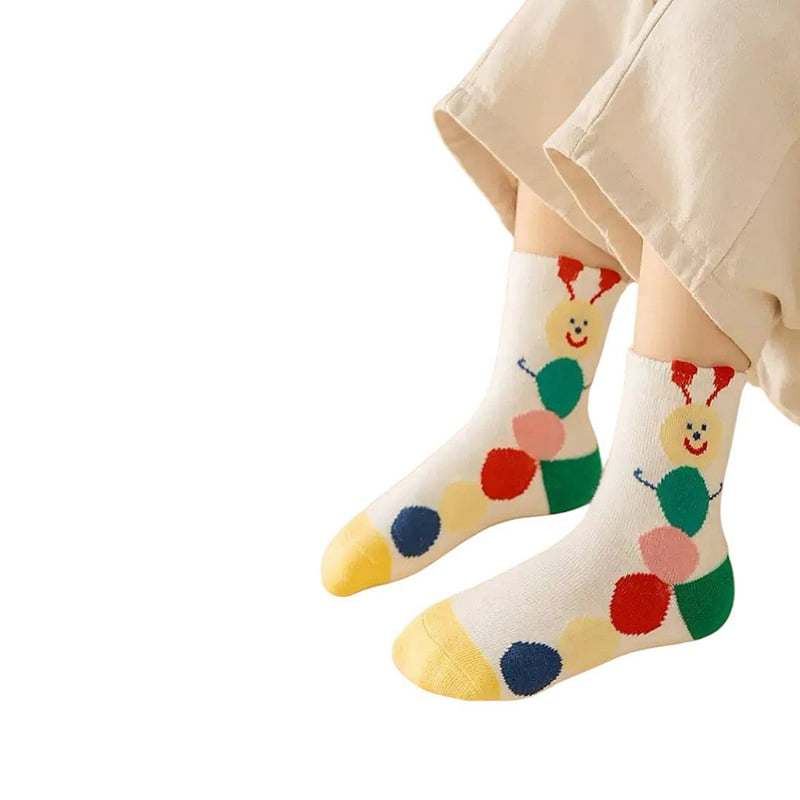 Dudie - Korean Children Fashion - #kidzfashiontrend - Sun Color Socks (set of 5) - 9