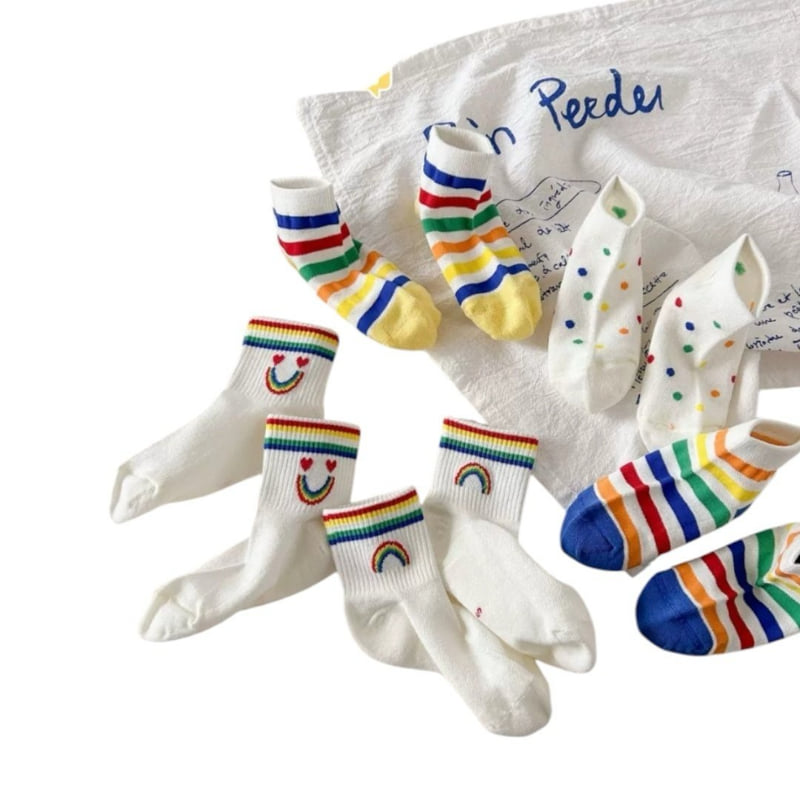 Dudie - Korean Children Fashion - #kidzfashiontrend - Culps Socks (set of 5) - 3